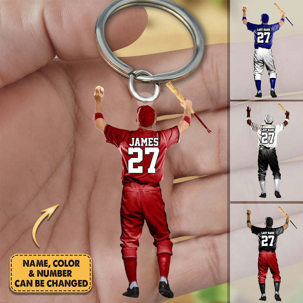 New Release Personalized Baseball Player Keychain