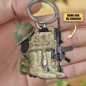 Personalized Military Uniform Acrylic Keychain