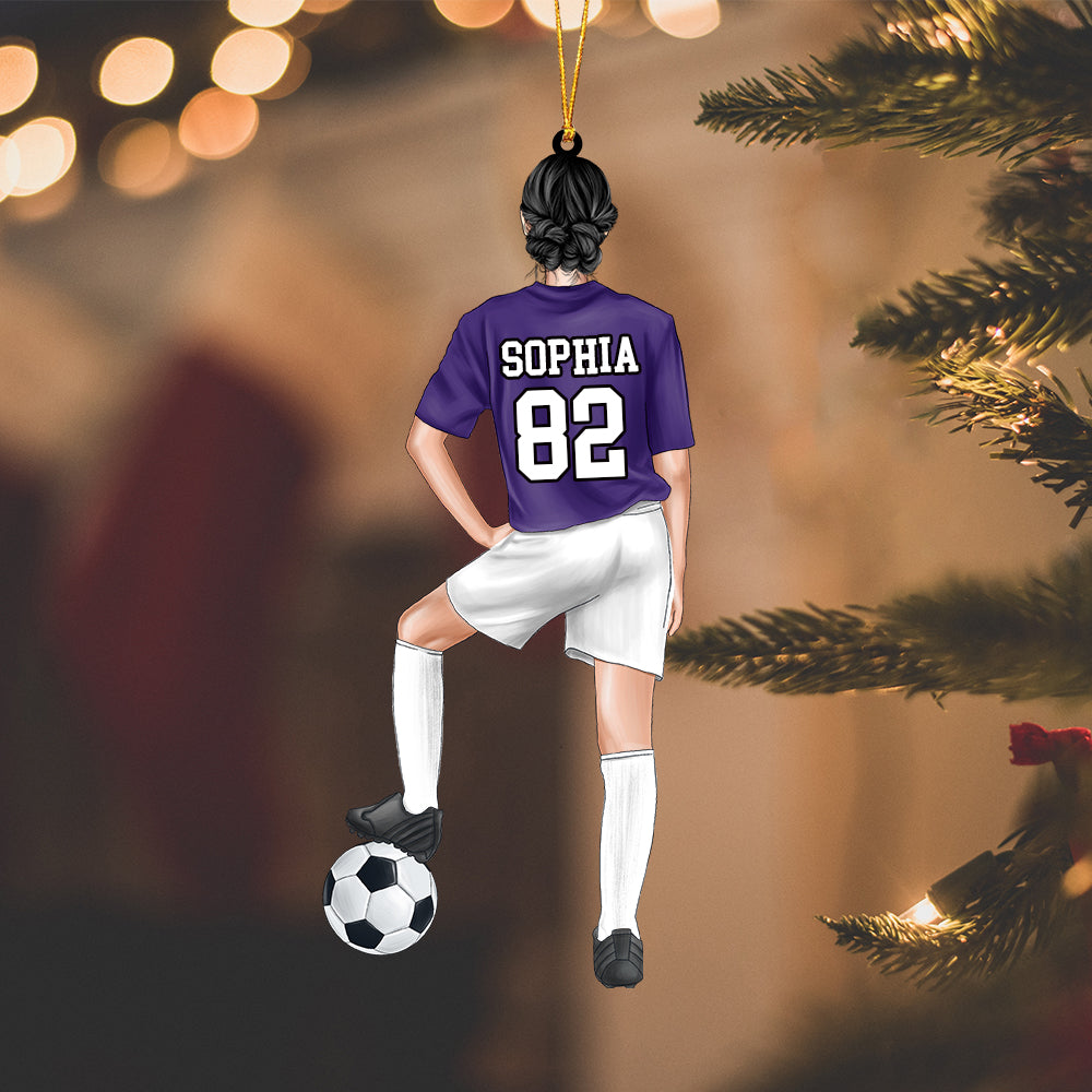 Personalized soccer player Hanging Ornament-Great Gift Idea For Soccer Players&Soccer Lovers