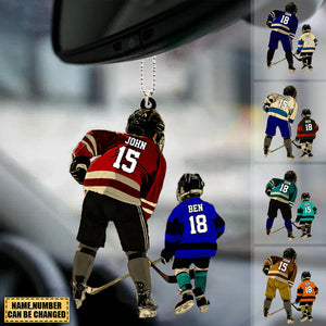 Personalized Hockey Players Gift Acrylic Car Hanging Ornament-Family Gift Idea