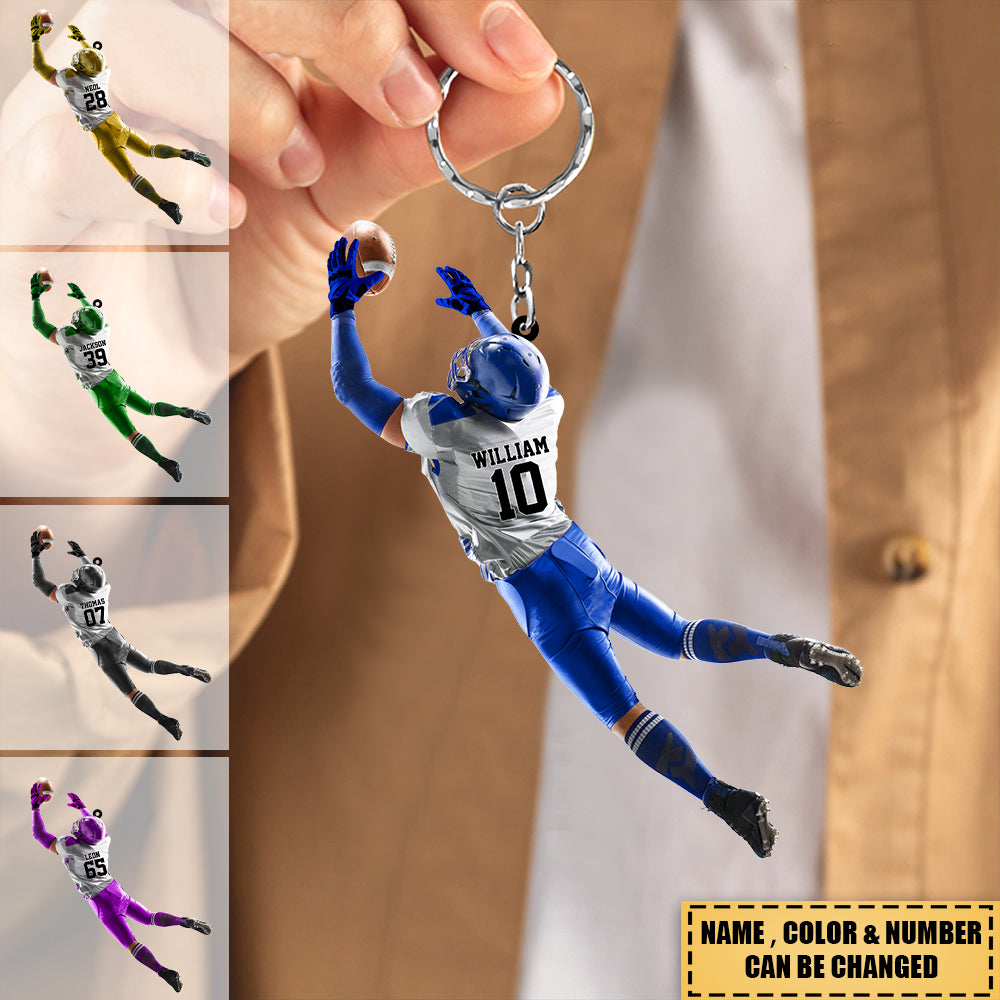 Personalized American Football Lover/player Acrylic Keychain