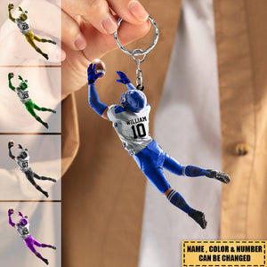 Personalized American Football Lover/player Acrylic Keychain