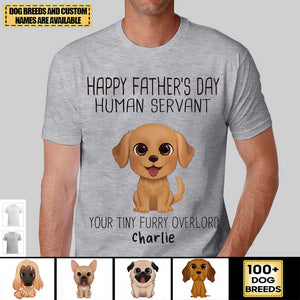Watercolor Cute Dogs Happy Father's Day Dog Human Servant Personalized T-Shirt