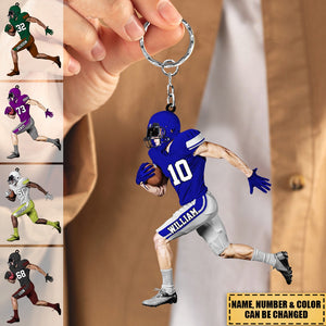 2024New Release-Personalized American Football Player Acrylic Keychain - Gift For Football Player Football Lovers