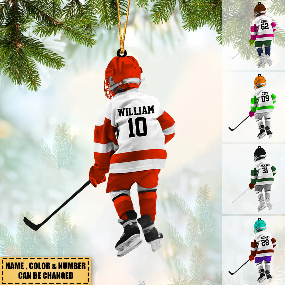 Personalized hockey acrylic Ornament for kids-gift for hockey lovers acrylic Ornament