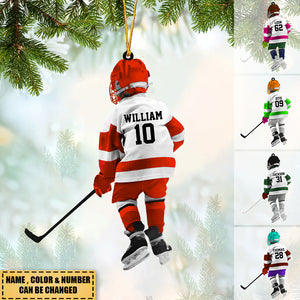 Personalized hockey acrylic Ornament for kids-gift for hockey lovers acrylic Ornament