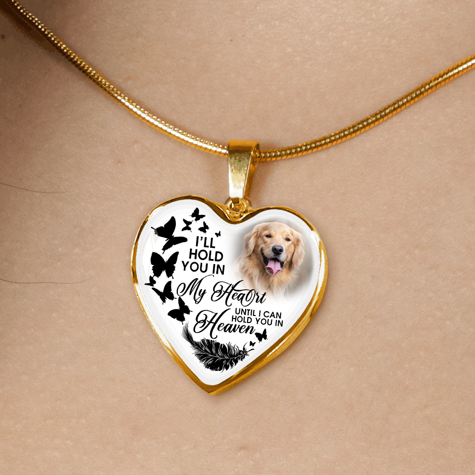 Personalized Memorial Heart Necklace I Will Hold In My Heart
