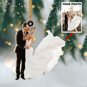 Personalized Couple Upload Photo Christmas Ornament
