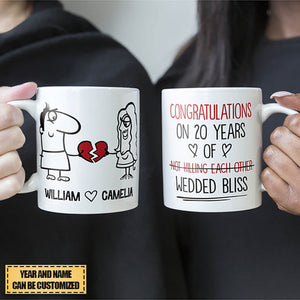 Congratulations On Not Killing Each Other Wedded Bliss - Personalized Mug
