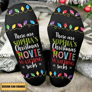 Christmas Movies Watching Socks - Personalized Crew Socks