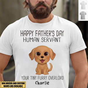 Watercolor Cute Dogs Happy Father's Day Dog Human Servant Personalized T-Shirt