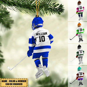 Personalized hockey acrylic Ornament for kids-gift for hockey lovers acrylic Ornament