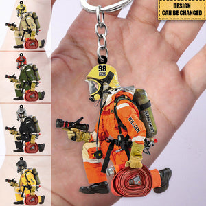 Personalized Firefighter acrylic keychain