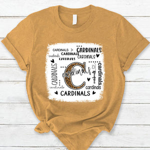 Cardinals Leopard Teacher T-Shirt