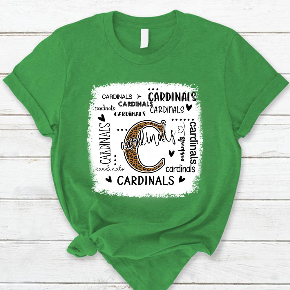 Cardinals Leopard Teacher T-Shirt