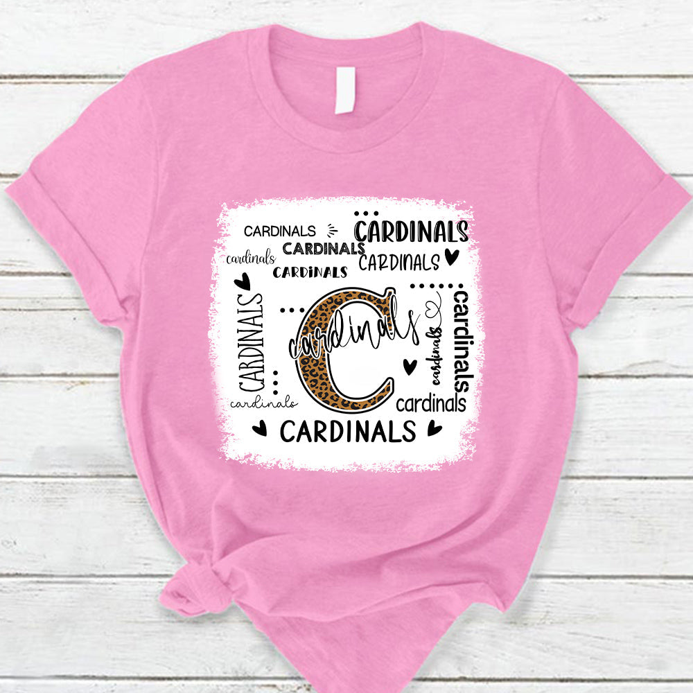 Cardinals Leopard Teacher T-Shirt
