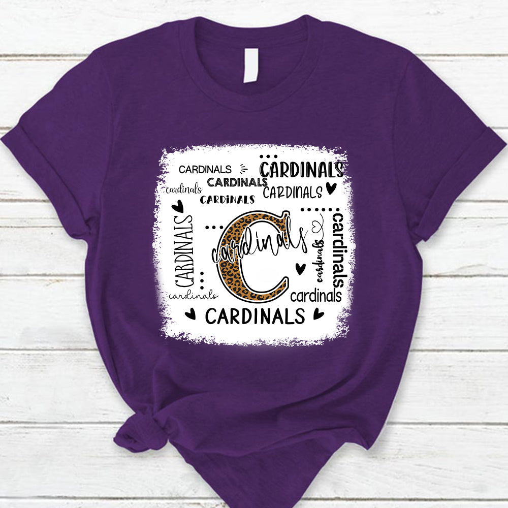 Cardinals Leopard Teacher T-Shirt