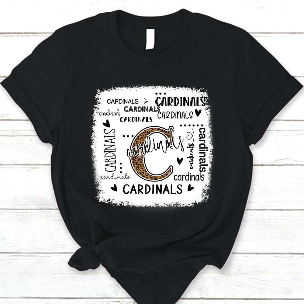 Cardinals Leopard Teacher T-Shirt