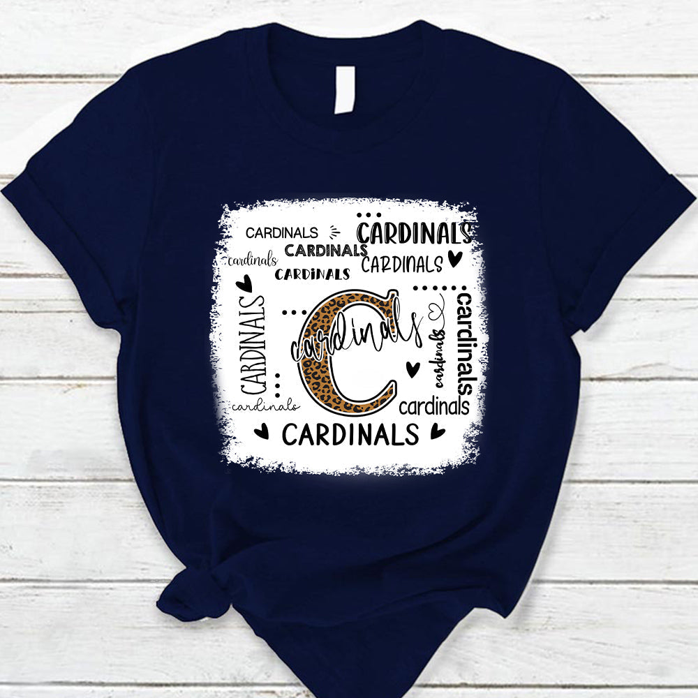 Cardinals Leopard Teacher T-Shirt