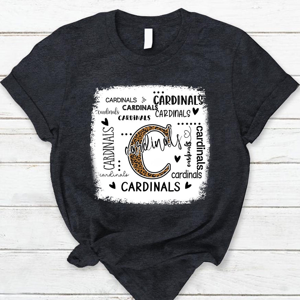 Cardinals Leopard Teacher T-Shirt