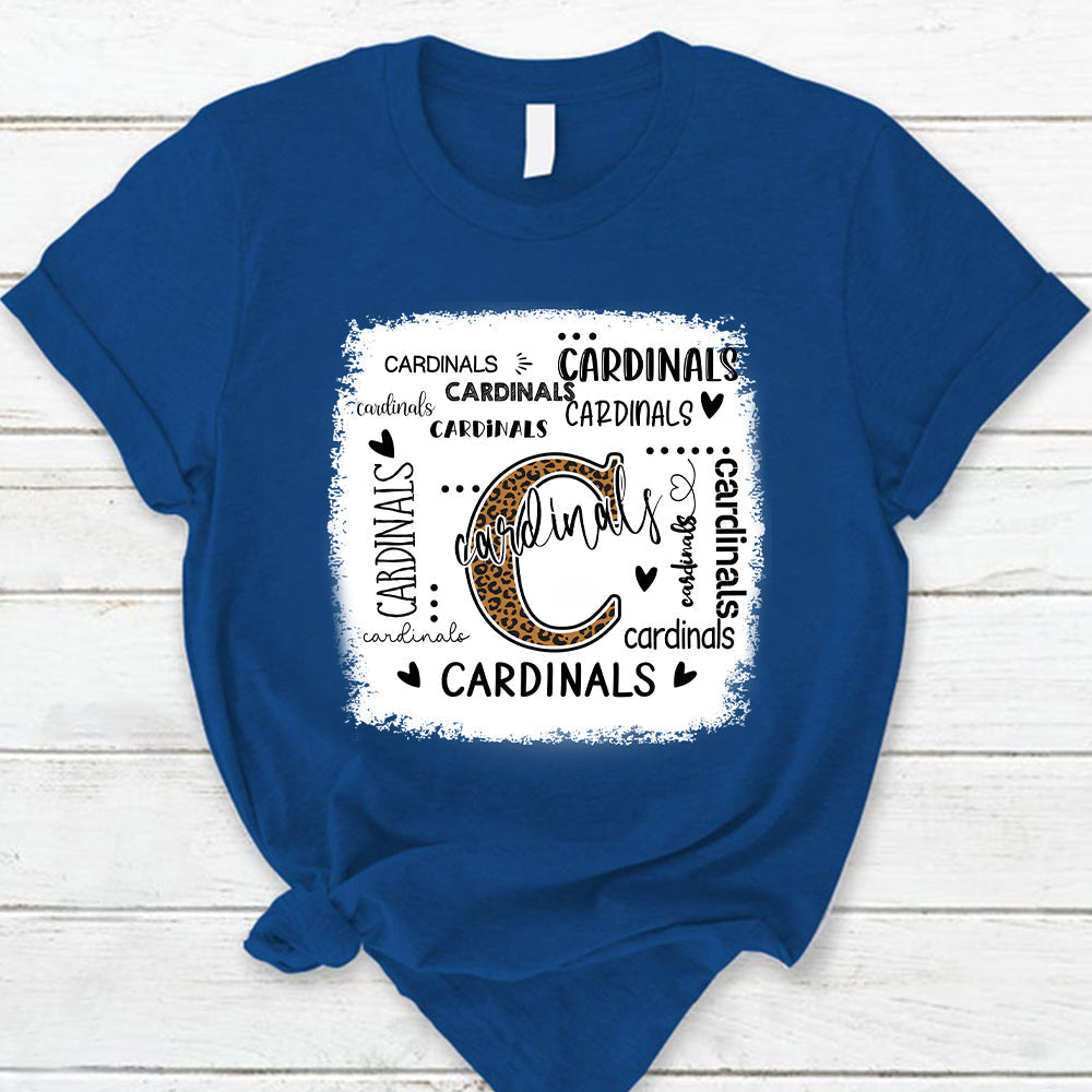Cardinals Leopard Teacher T-Shirt
