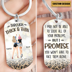 Personalized Friends/Bestie/Sister/Twins Engraved Stainless Steel Keychain