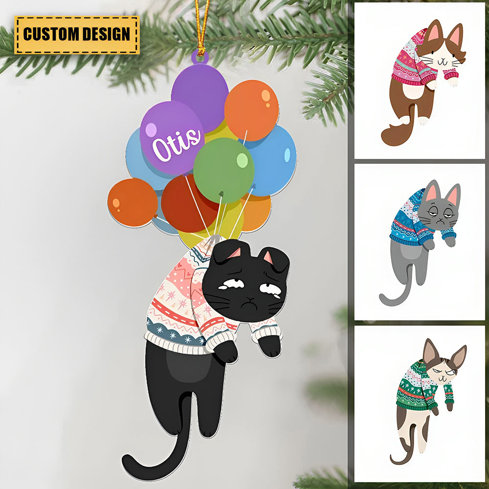 Personalized Balloon Cat Hanging Acrylic Christmas / Car Hanging Ornament