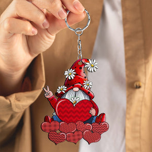 Gnomes With Hearts - Gift For Mom, Grandma - Personalized Acrylic Keychain