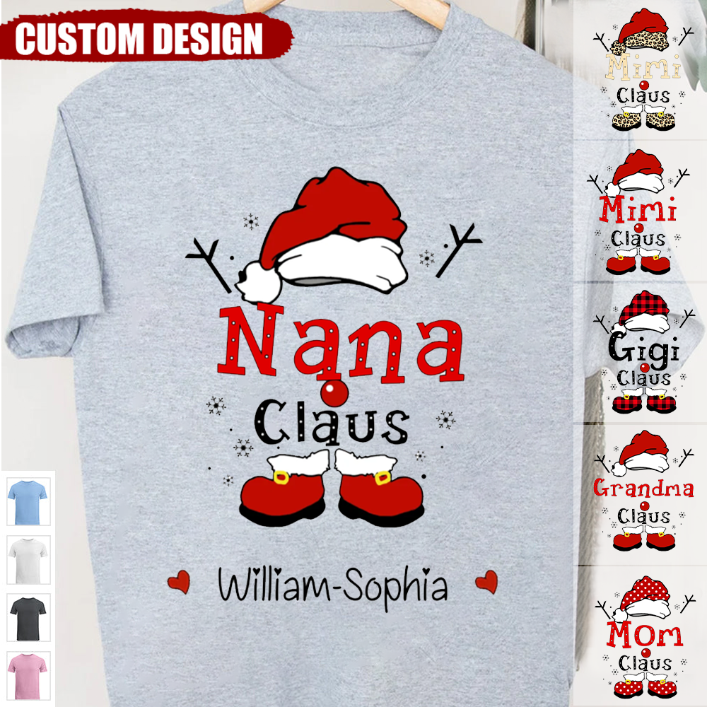 Personalized Grandma/Mom Claus Snowflake T-Shirt