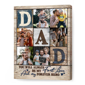 2024 Happy Father's Day-Upload Photo Collage Personalized Poster- Gifts For Dad-Birthday Gift Idea