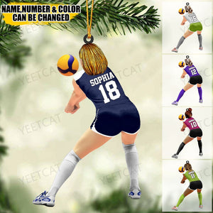 Personalized Volleyball Defensive Player/Libero Acrylic Christmas Ornament - Gift For Volleyball Players
