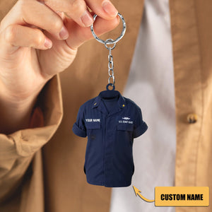 Personalized US Coast Guard Uniform Acrylic Keychain