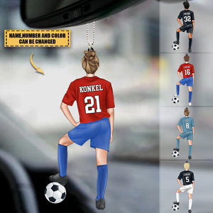 Personalized soccer player Hanging Ornament-Great Gift Idea For Soccer Players&Soccer Lovers