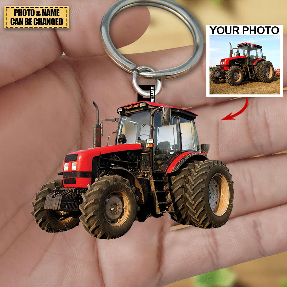 Personalized Tractor Acrylic Keychain-Gift For Farmer - Custom Your Photo