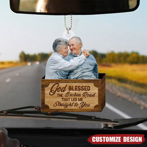 God Blessed - Custom Photo Acrylic Car Ornament - Gift For Couple
