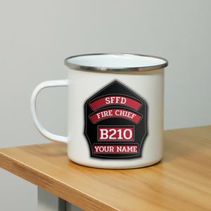 Firefighter Helmet Front Shield Personalized Coffee Mug