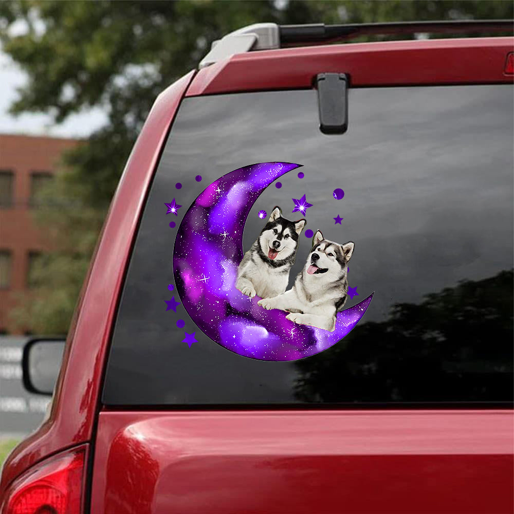 Alaskan Malamute I Love You To The Moon Decal