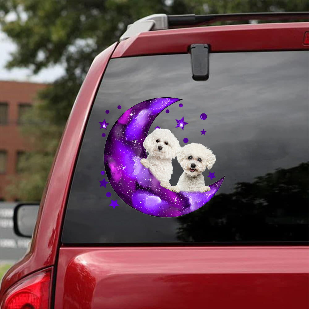 Bichon Frise I Love You To The Moon Decal