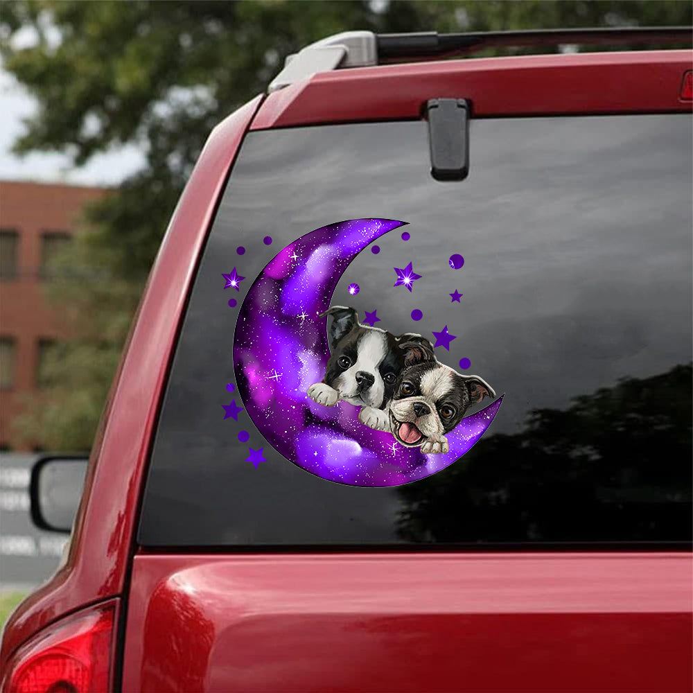 Boston Terrier I Love You To The Moon Decal