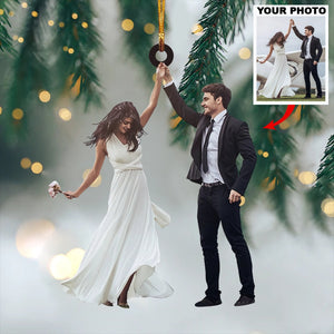 Personalized Couple Upload Photo Christmas Ornament