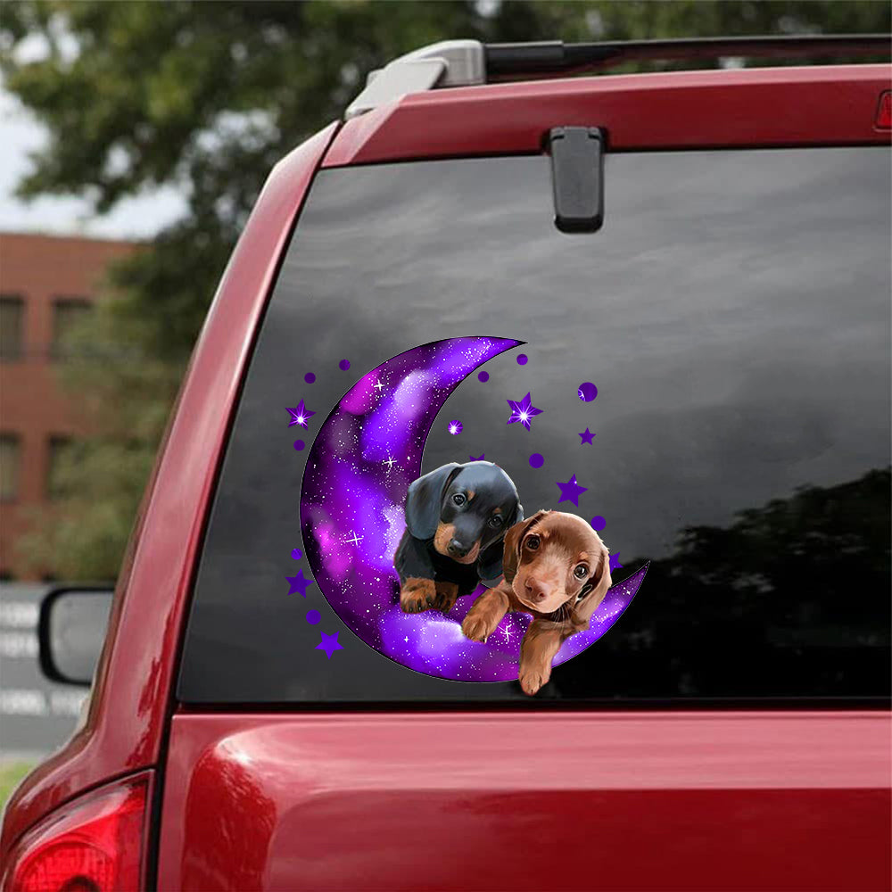 Dachshunds I Love You To The Moon Decal