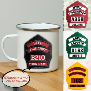 Firefighter Helmet Front Shield Personalized Coffee Mug