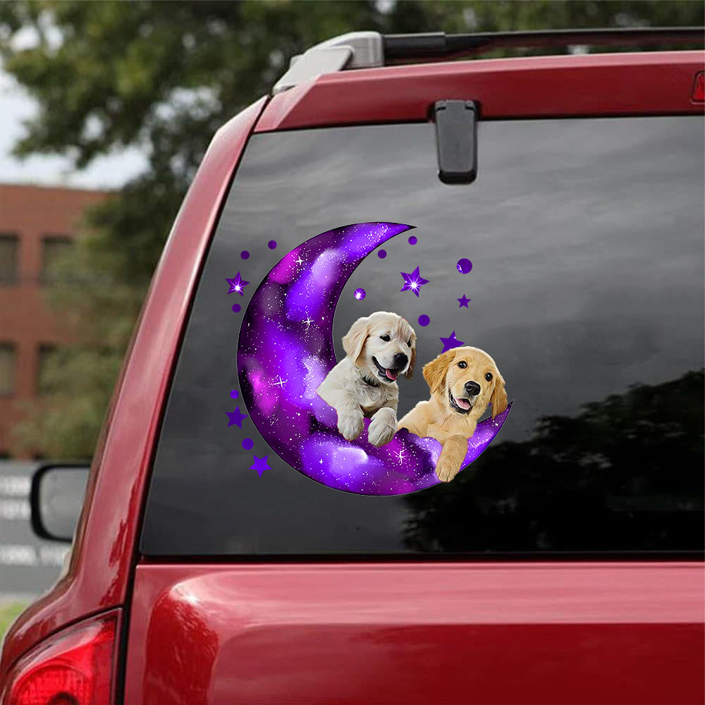 Golden Retriever I Love You To The Moon Decal