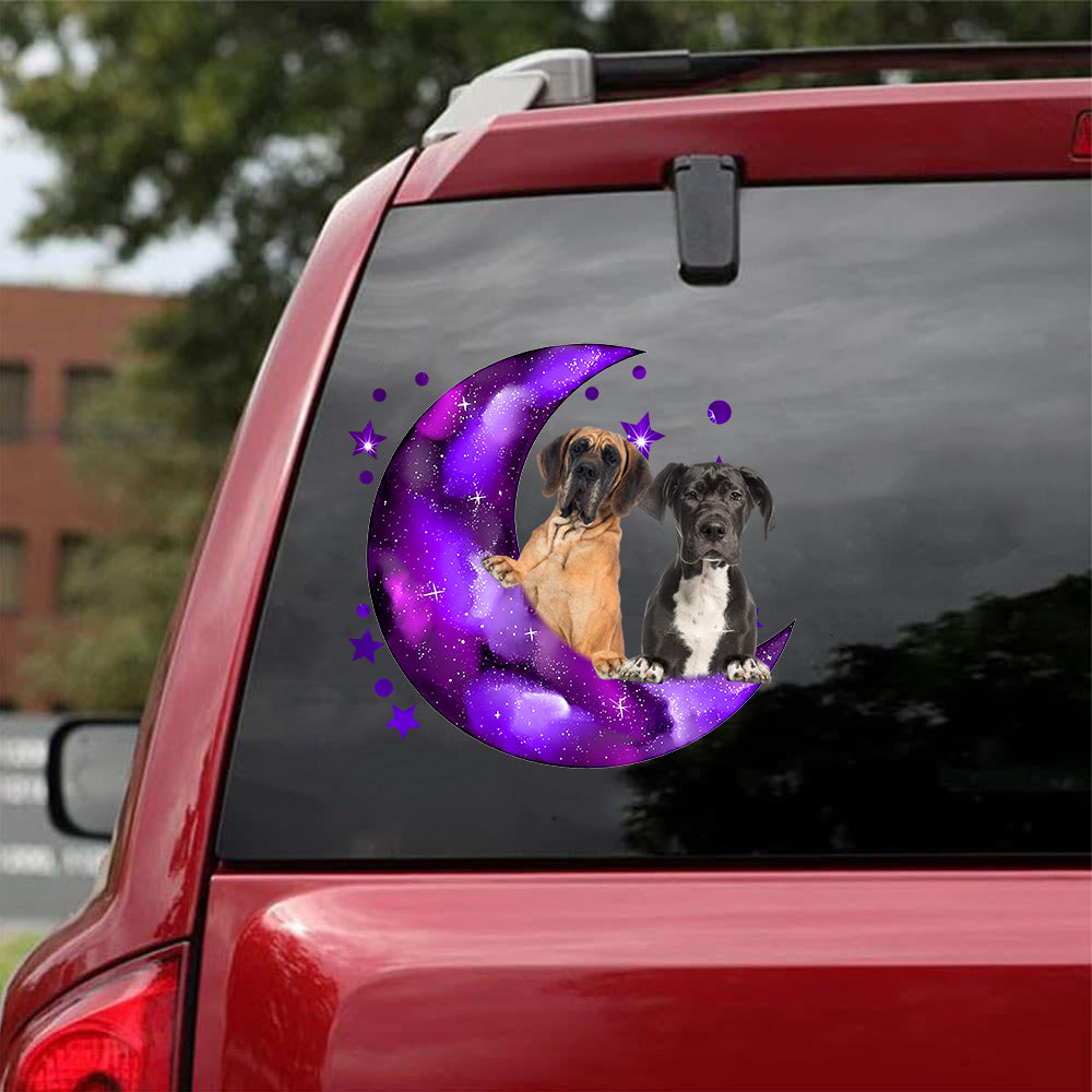 Great Dane I Love You To The Moon Decal