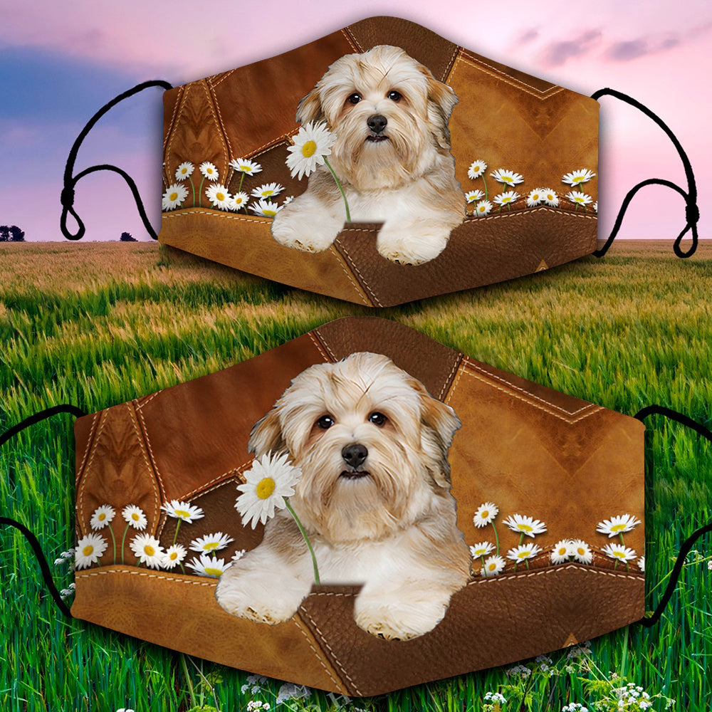 Havanese Holding Daisy Face Mask
