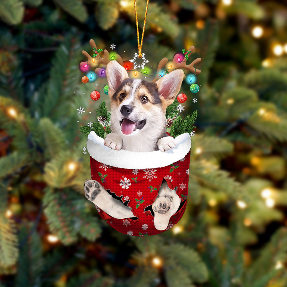 Pembroke Welsh Corgi 1 In Snow Pocket Christmas Ornament