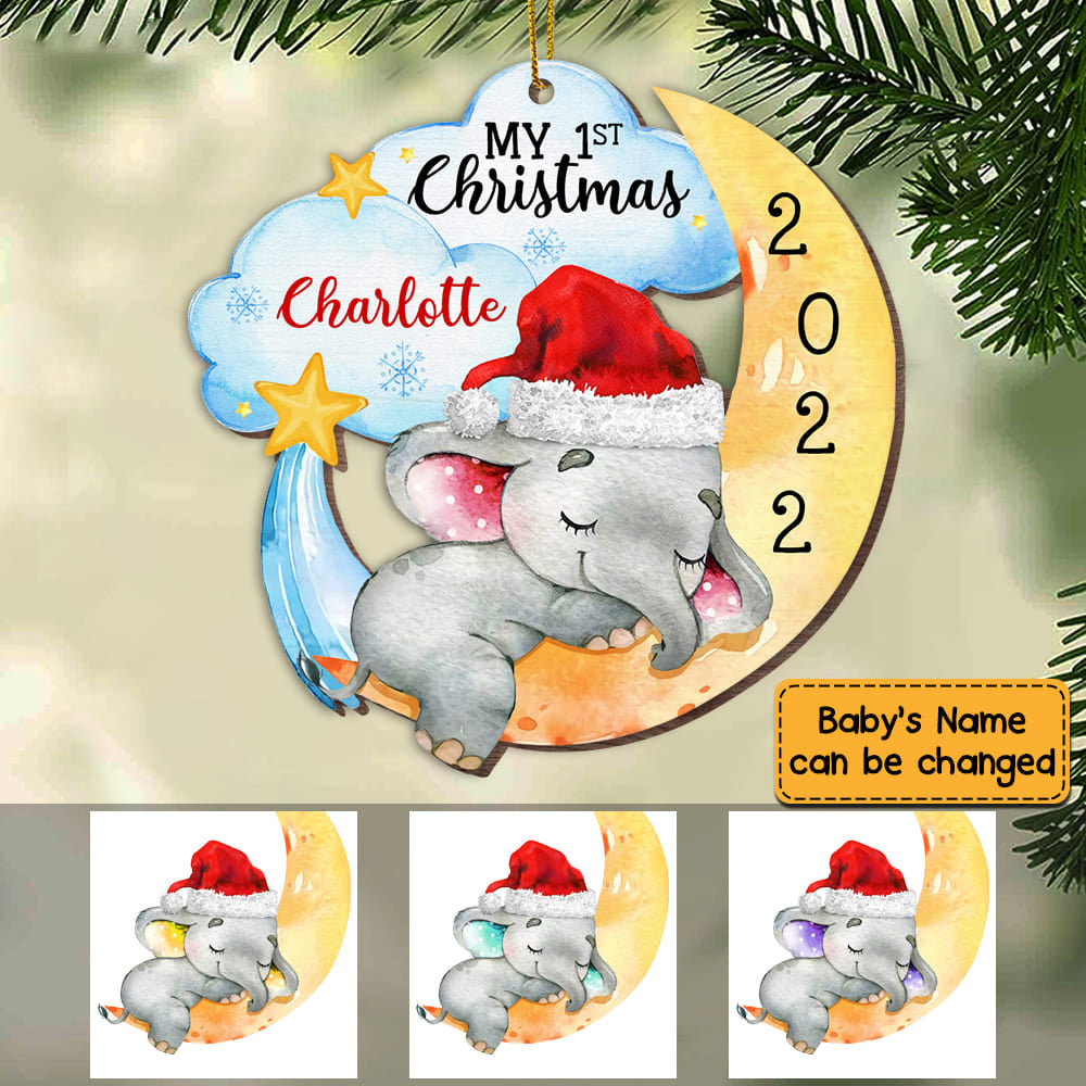 Elephant Baby First Christmas Ornament