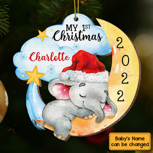 Elephant Baby First Christmas Ornament