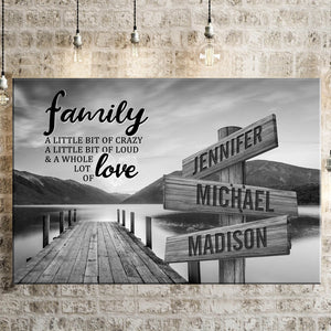 River Pier A Little Whole Lot of Love Multi-Names Premium Canvas Poster