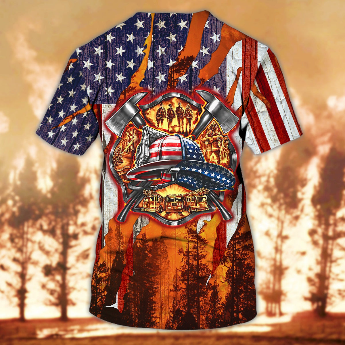 Personalized Name 3D Tshirt For Firefighter